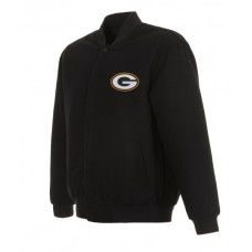 Green Bay Packers Varsity Black Wool Jacket